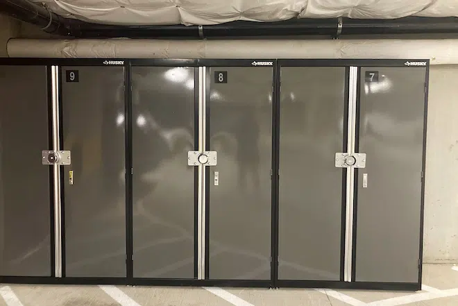 Secure resident storage lockers available at Admiral Station Apartments.